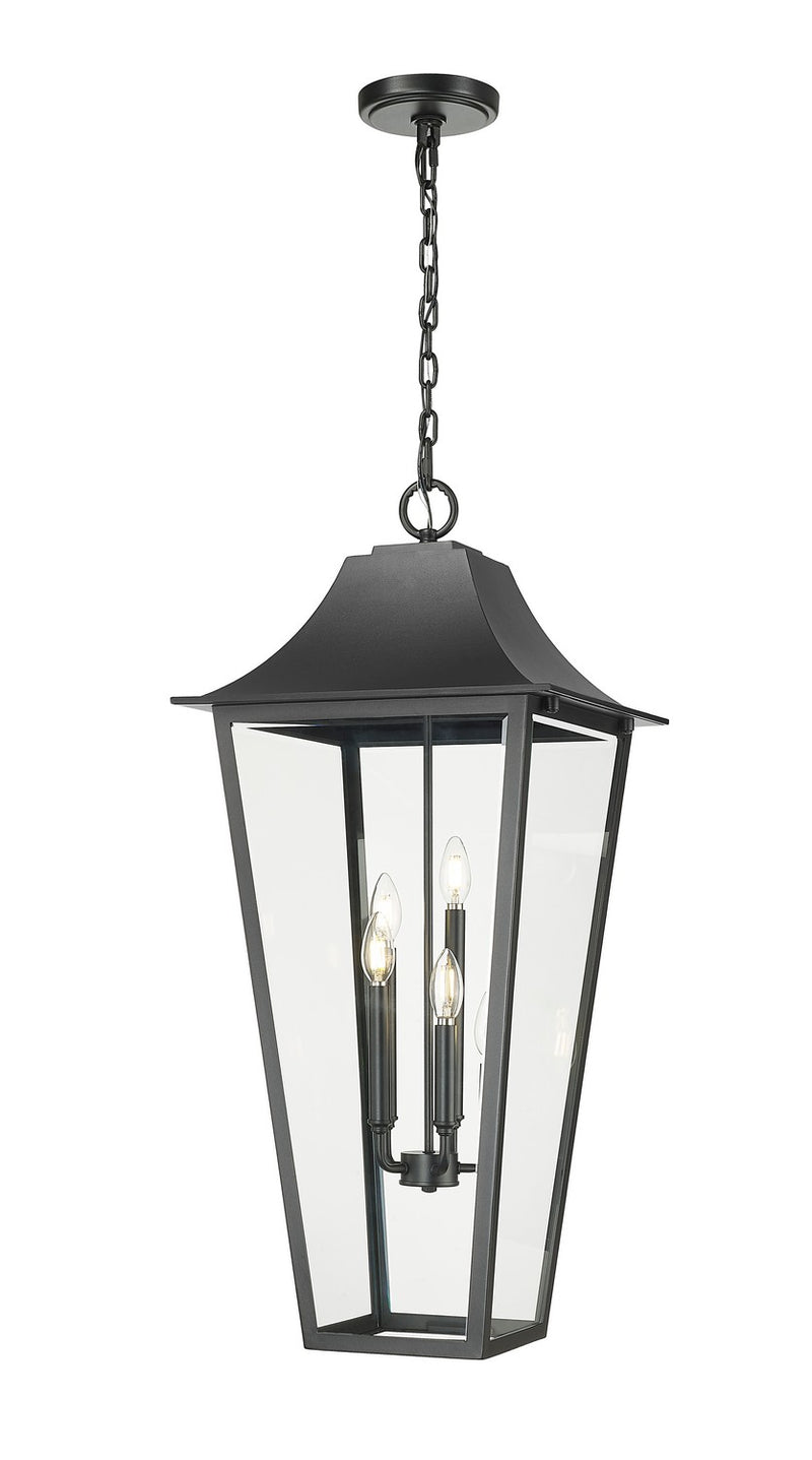 Z-Lite 5008CHXXL-BK Five Light Outdoor Chain Mount Ceiling Fixture, Black