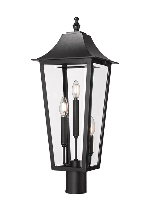 Z-Lite 5008PHBR-BK Three Light Outdoor Post Mount Fixture, Black