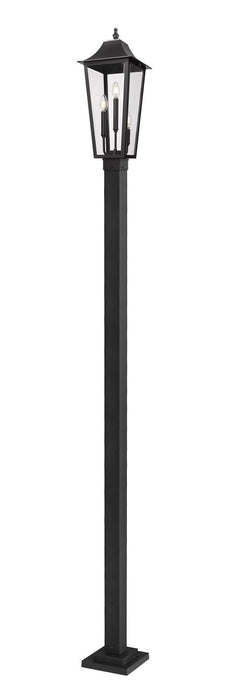 Z-Lite 5008PHBS-536P-BK Three Light Outdoor Post Mounted Fixture, Black