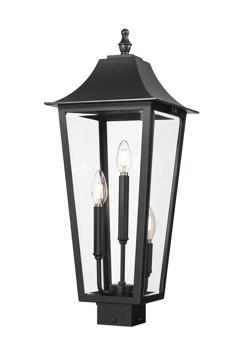 Z-Lite 5008PHBS-BK Three Light Outdoor Post Mount Fixture, Black