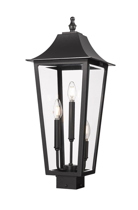 Z-Lite 5008PHBS-BK Three Light Outdoor Post Mount Fixture, Black