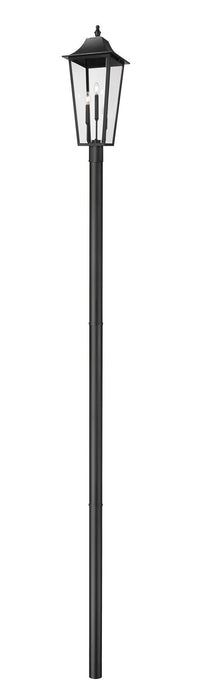Z-Lite 5008PHXLR-5009P120-B Three Light Outdoor Post Mount Fixture, Black