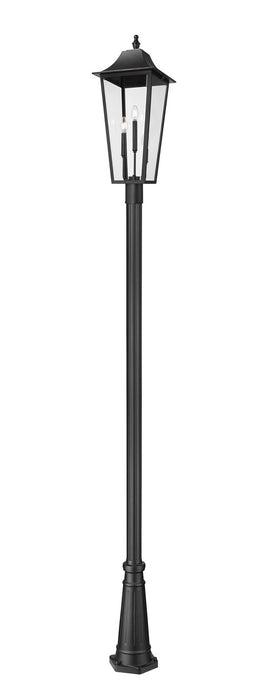 Z-Lite 5008PHXLR-5011P-BK Three Light Outdoor Post Mounted Fixture, Black