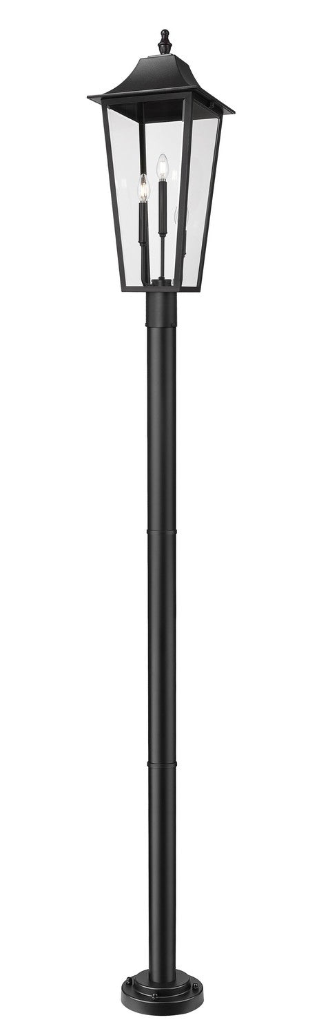 Z-Lite 5008PHXLR-5012P-BK Three Light Outdoor Post Mount Fixture, Black