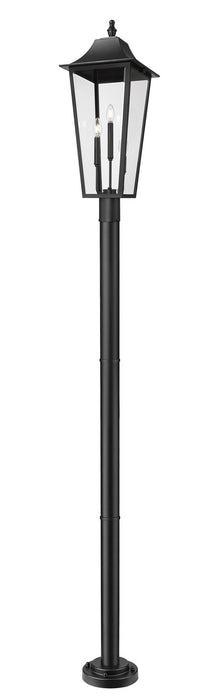 Z-Lite 5008PHXLR-5012P-BK Three Light Outdoor Post Mount Fixture, Black