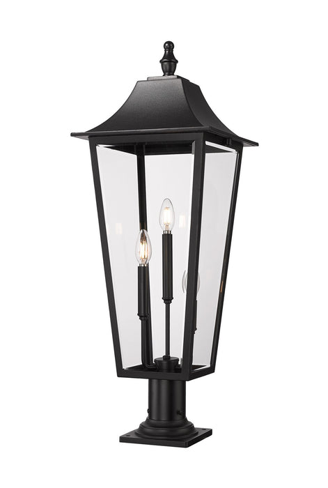 Z-Lite 5008PHXLR-533PM-BK Three Light Outdoor Pier Mounted Fixture, Black