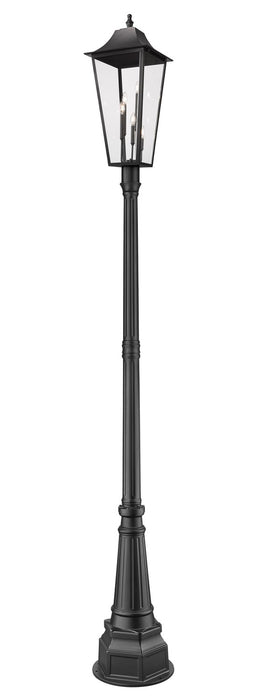 Z-Lite 5008PHXLR-564P-BK Three Light Outdoor Post Mounted Fixture, Black