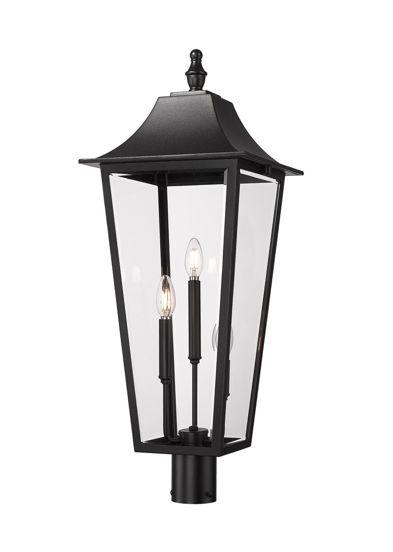 Z-Lite 5008PHXLR-BK Three Light Outdoor Post Mount Fixture, Black
