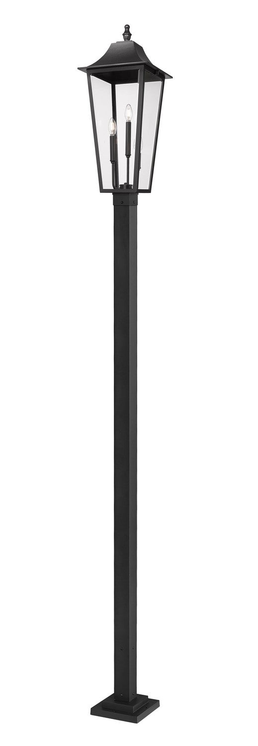 Z-Lite 5008PHXLS-536P-BK Three Light Outdoor Post Mounted Fixture, Black