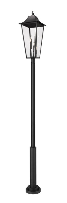 Z-Lite 5008PHXXLR-5010P-BK Five Light Outdoor Post Mounted Fixture, Black