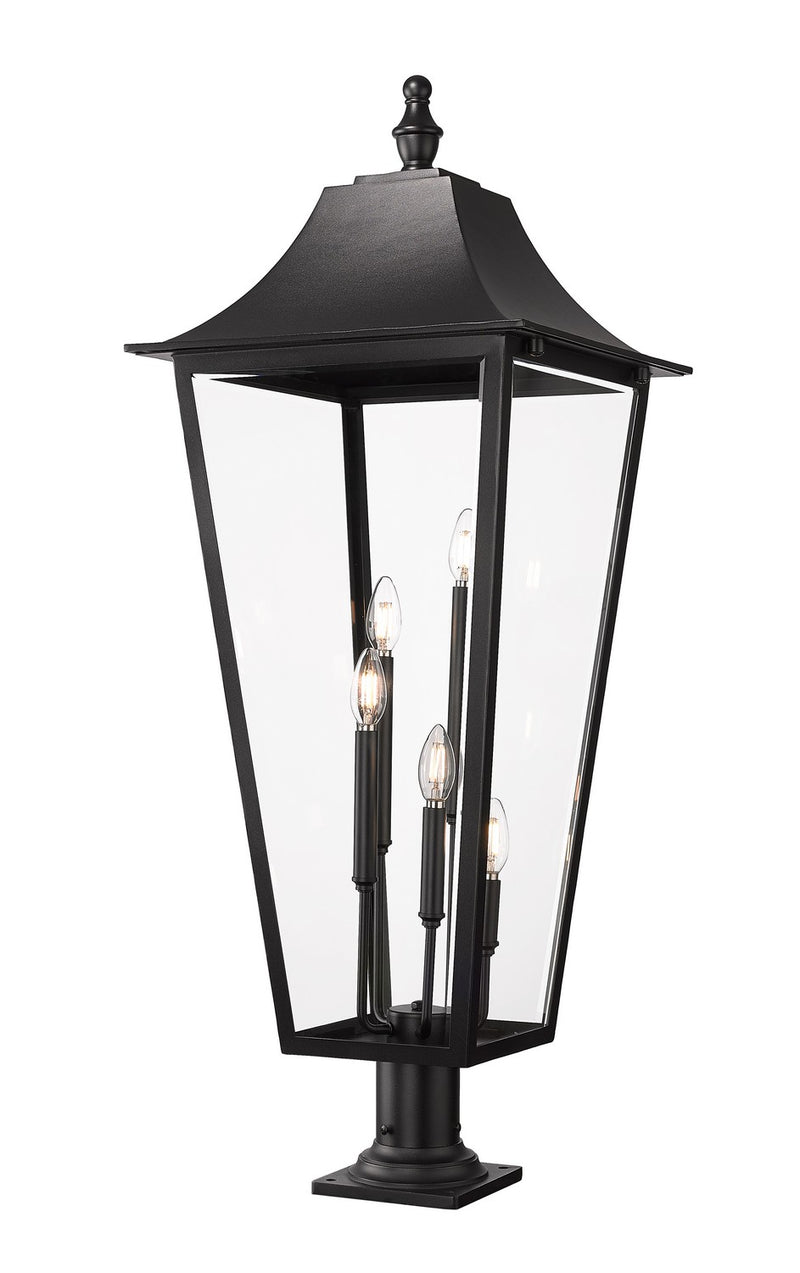 Z-Lite 5008PHXXLR-533PM-BK Five Light Outdoor Pier Mounted Fixture, Black