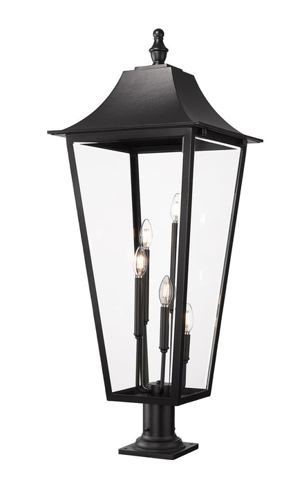 Z-Lite 5008PHXXLR-533PM-BK Five Light Outdoor Pier Mounted Fixture, Black
