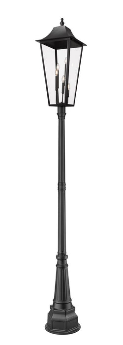 Z-Lite 5008PHXXLR-564P-BK Five Light Outdoor Post Mounted Fixture, Black
