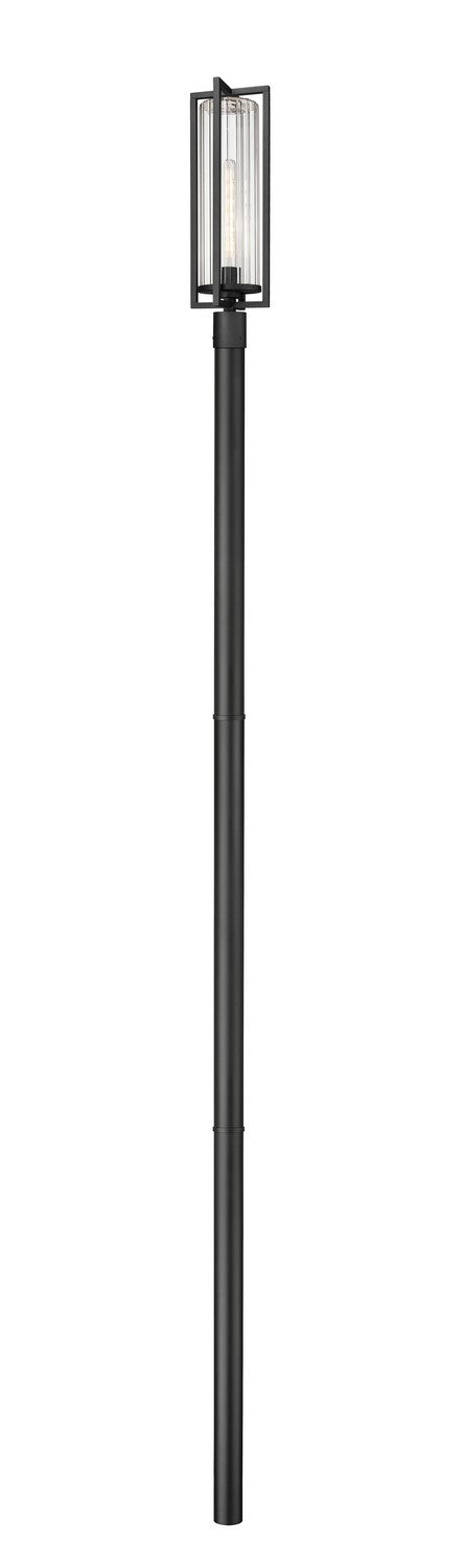 Z-Lite 5013PHBR-5009P120-BK One Light Outdoor Post Mounted Fixture, Black