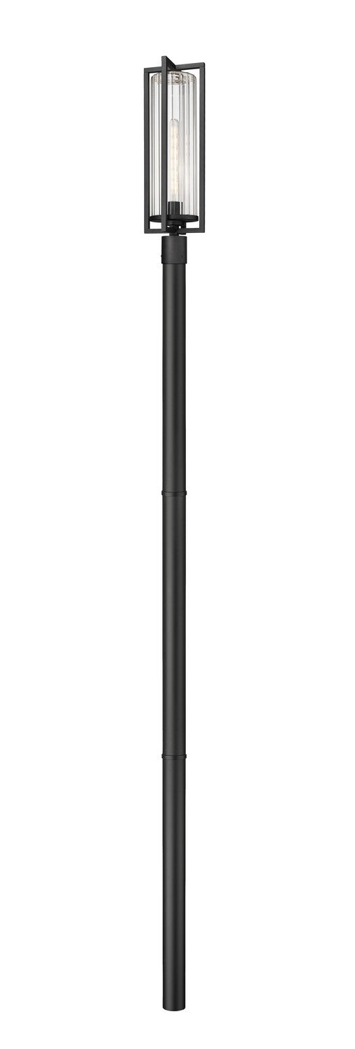 Z-Lite 5013PHBR-5009P96-BK One Light Outdoor Post Mounted Fixture, Black