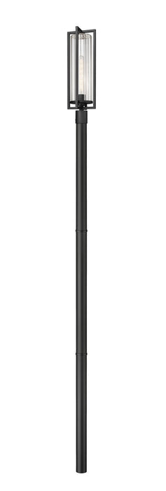 Z-Lite 5013PHBR-5009P96-BK One Light Outdoor Post Mounted Fixture, Black