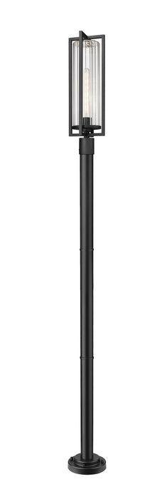 Z-Lite 5013PHBR-5012P-BK One Light Outdoor Post Mounted Fixture, Black