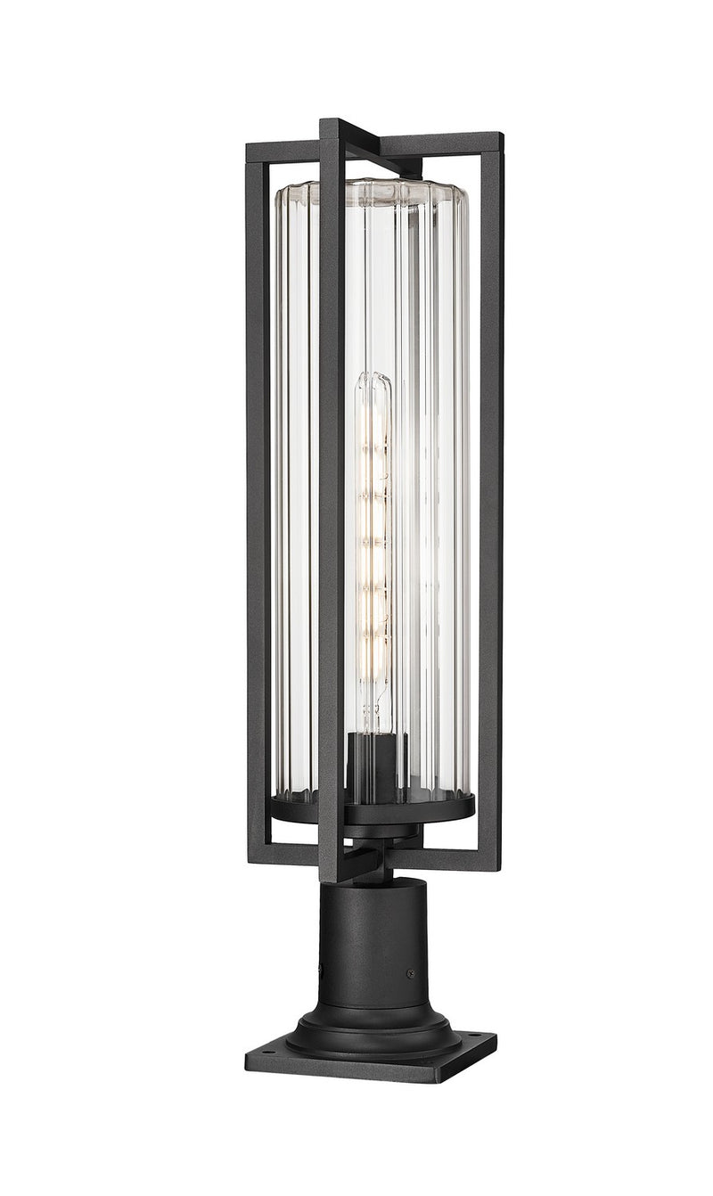 Z-Lite 5013PHBR-533PM-BK One Light Outdoor Pier Mounted Fixture, Black