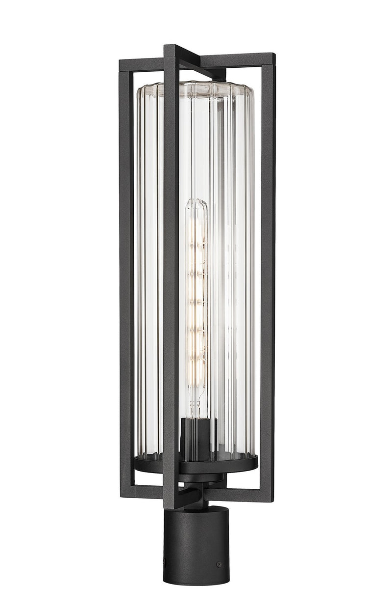 Z-Lite 5013PHBR-BK One Light Outdoor Post Mount Fixture, Black