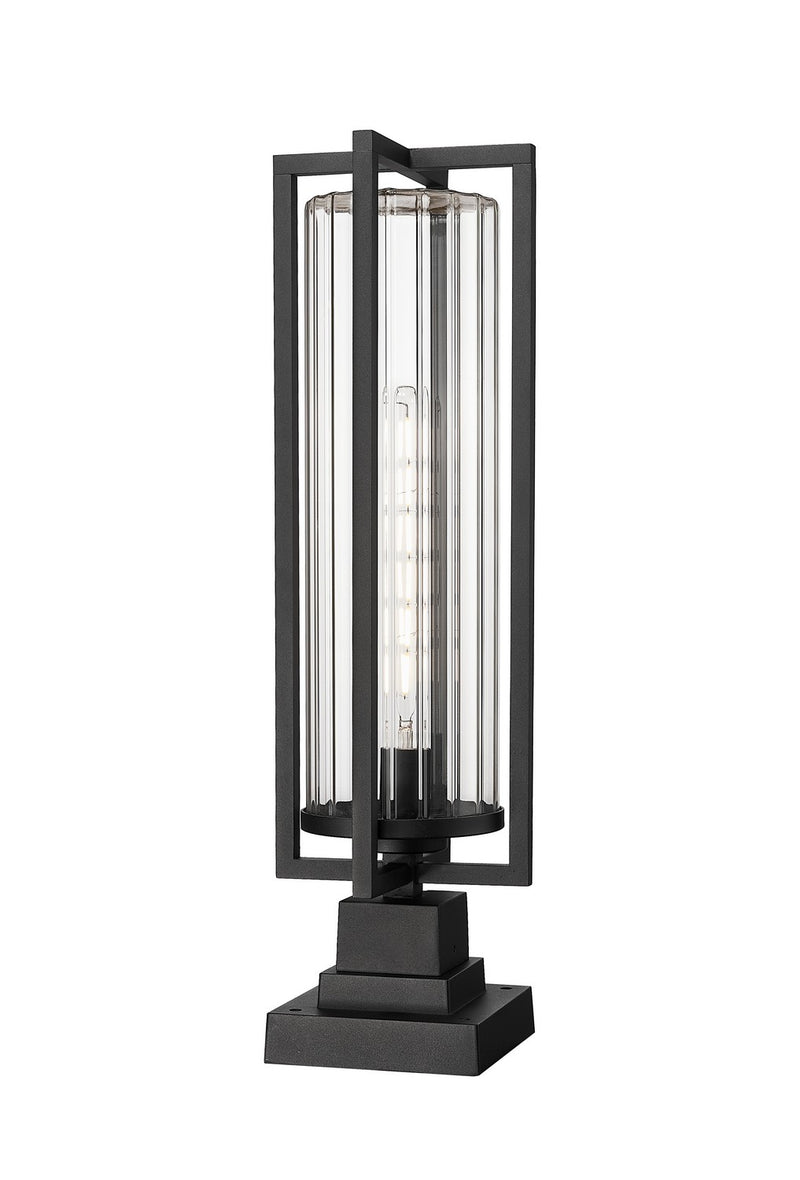 Z-Lite 5013PHBS-SQPM-BK One Light Outdoor Pier Mounted Fixture, Black