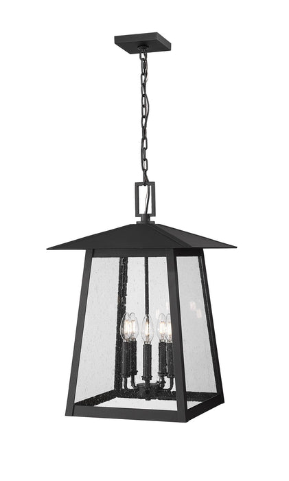 Z-Lite 5015CHXL-BK Five Light Outdoor Chain Mount Ceiling Fixture, Black