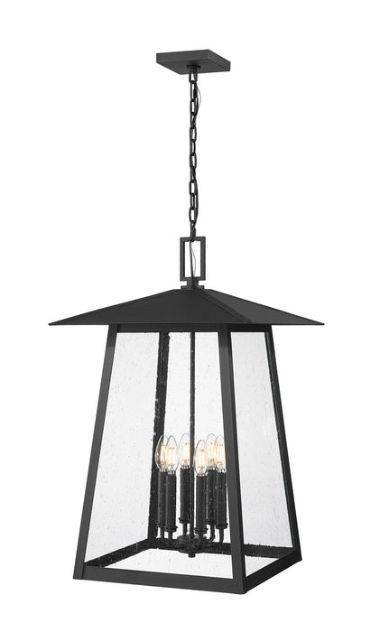 Z-Lite 5015CHXXL-BK Six Light Outdoor Chain Mount Ceiling Fixture, Black