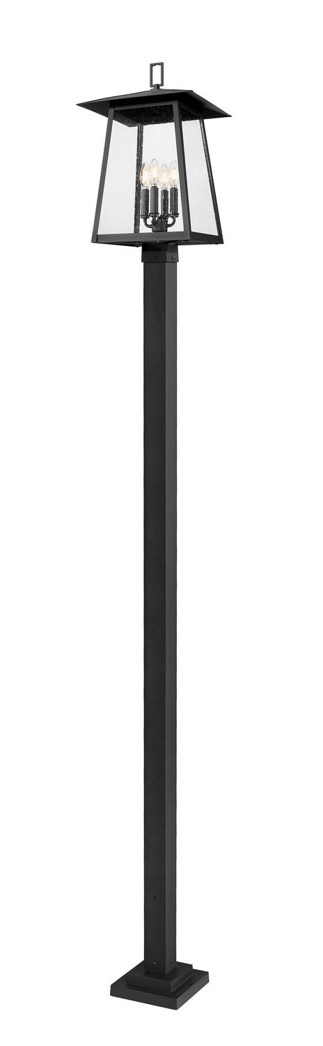 Z-Lite 5015PHBS-536P-BK Four Light Outdoor Post Mounted Fixture, Black