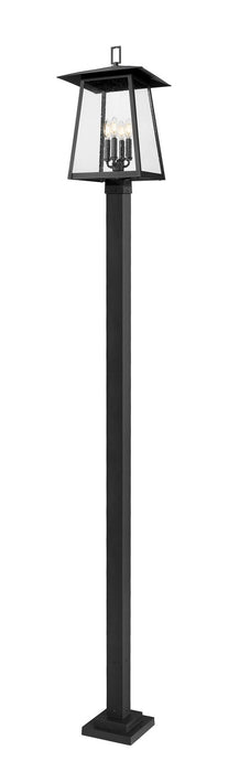 Z-Lite 5015PHBS-536P-BK Four Light Outdoor Post Mounted Fixture, Black