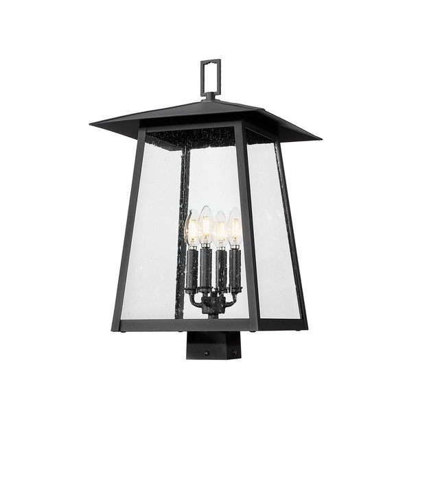 Z-Lite 5015PHBS-BK Four Light Outdoor Post Mount Fixture, Black