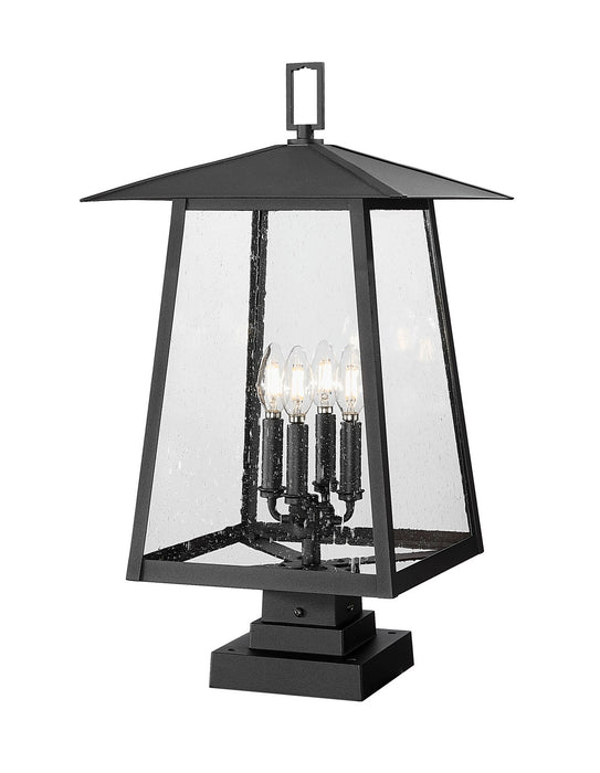 Z-Lite 5015PHBS-SQPM-BK Four Light Outdoor Pier Mounted Fixture, Black