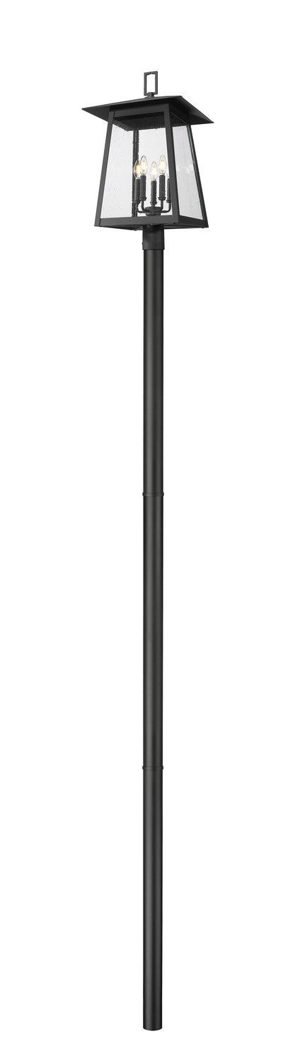 Z-Lite 5015PHXLR-5009P120-B Five Light Outdoor Post Mounted Fixture, Black