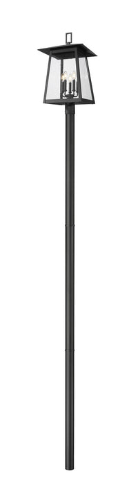 Z-Lite 5015PHXLR-5009P120-B Five Light Outdoor Post Mounted Fixture, Black