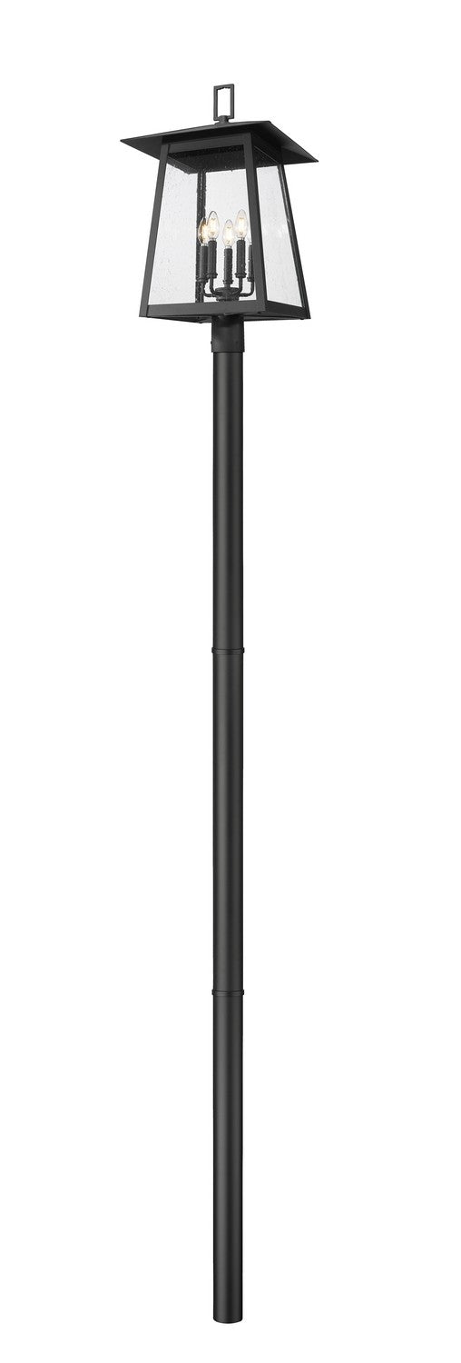Z-Lite 5015PHXLR-5009P96-BK Five Light Outdoor Post Mounted Fixture, Black