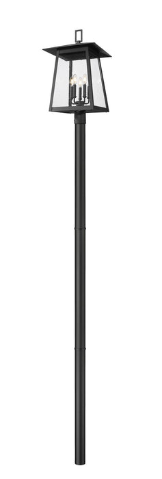 Z-Lite 5015PHXLR-5009P96-BK Five Light Outdoor Post Mounted Fixture, Black