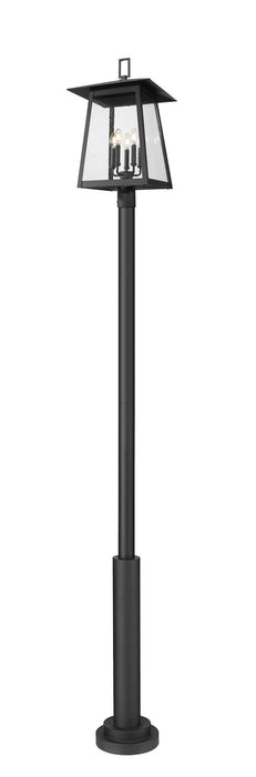 Z-Lite 5015PHXLR-5010P-BK Five Light Outdoor Post Mounted Fixture, Black