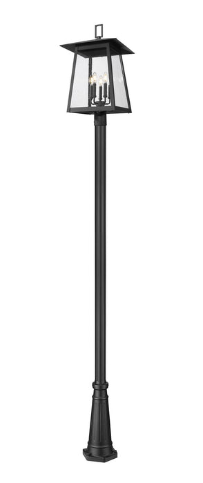 Z-Lite 5015PHXLR-5011P-BK Five Light Outdoor Post Mounted Fixture, Black