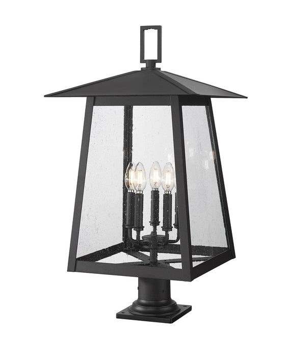 Z-Lite 5015PHXLR-533PM-BK Five Light Outdoor Pier Mounted Fixture, Black