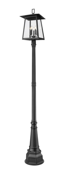 Z-Lite 5015PHXLR-564P-BK Five Light Outdoor Post Mounted Fixture, Black