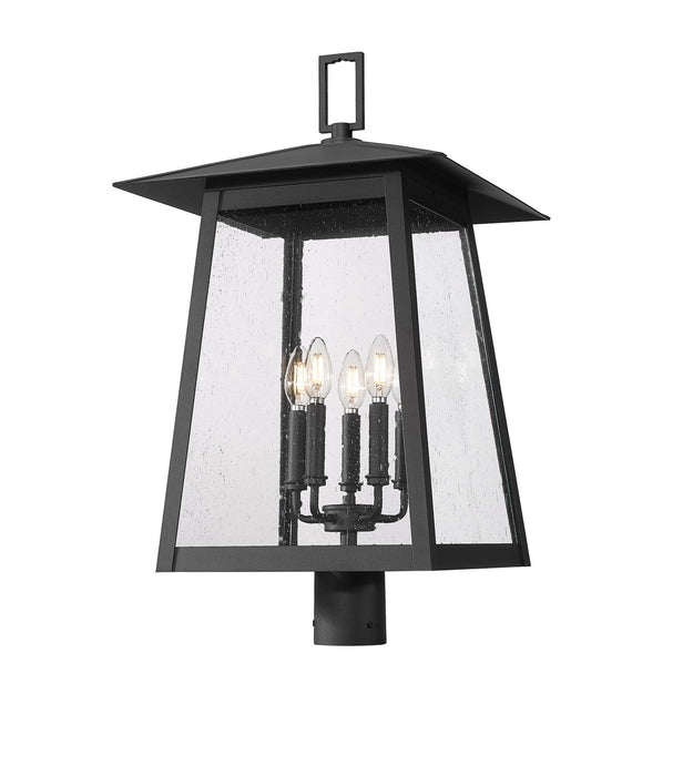 Z-Lite 5015PHXLR-BK Five Light Outdoor Post Mount Fixture, Black
