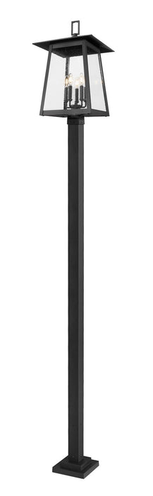 Z-Lite 5015PHXLS-536P-BK Five Light Outdoor Post Mounted Fixture, Black