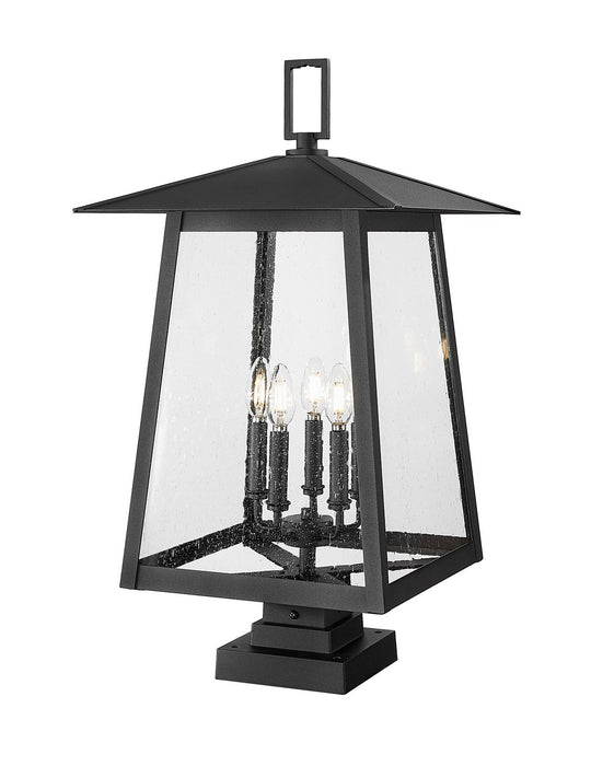 Z-Lite 5015PHXLS-SQPM-BK Five Light Outdoor Pier Mounted Fixture, Black