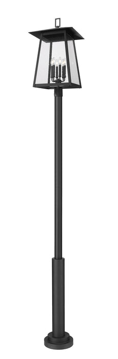 Z-Lite 5015PHXXLR-5010P-BK Six Light Outdoor Post Mounted Fixture, Black