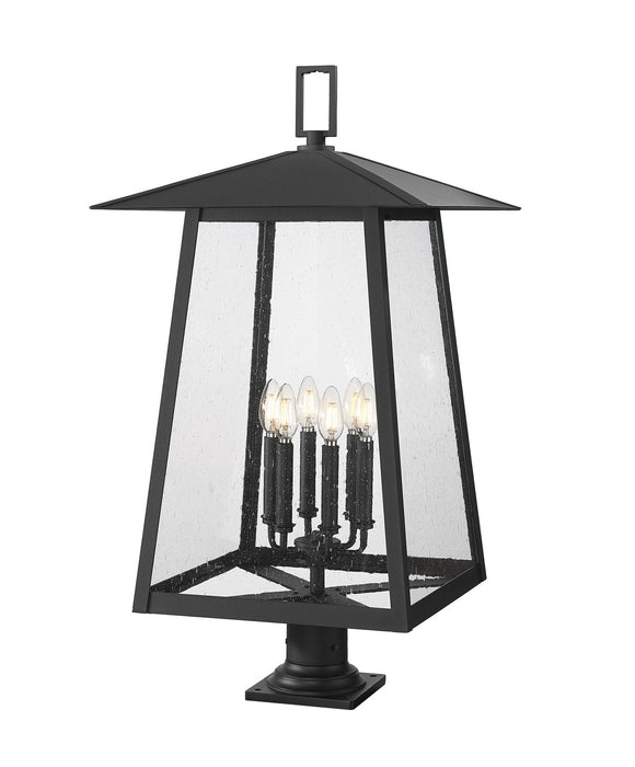Z-Lite 5015PHXXLR-533PM-BK Six Light Outdoor Pier Mounted Fixture, Black