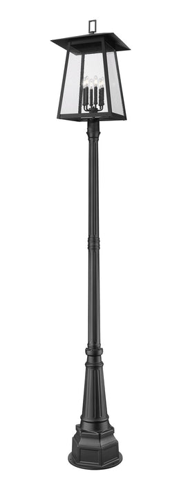 Z-Lite 5015PHXXLR-564P-BK Six Light Outdoor Post Mounted Fixture, Black