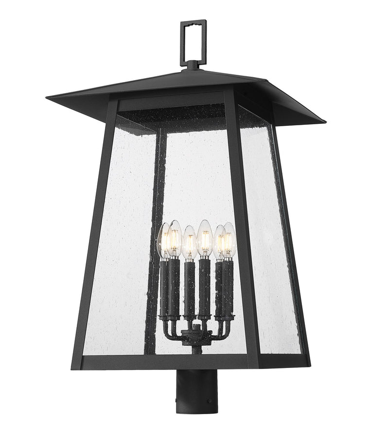 Z-Lite 5015PHXXLR-BK Six Light Outdoor Post Mount Fixture, Black