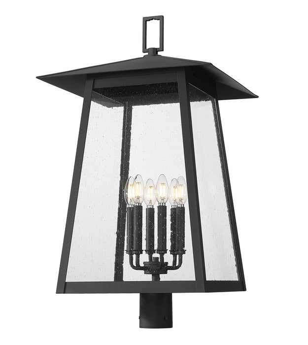 Z-Lite 5015PHXXLR-BK Six Light Outdoor Post Mount Fixture, Black