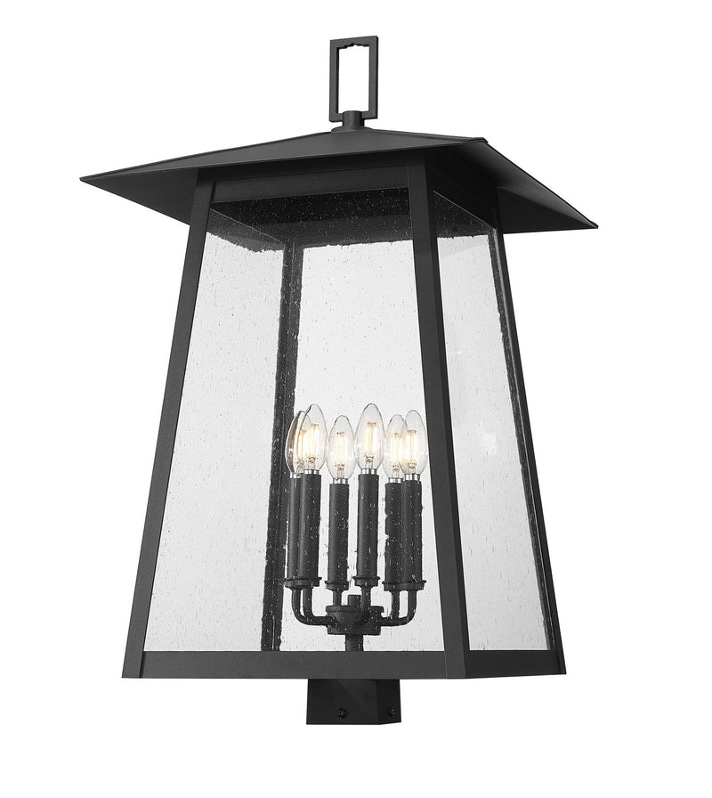 Z-Lite 5015PHXXLS-BK Six Light Outdoor Post Mount Fixture, Black