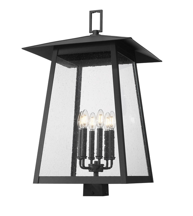 Z-Lite 5015PHXXLS-BK Six Light Outdoor Post Mount Fixture, Black
