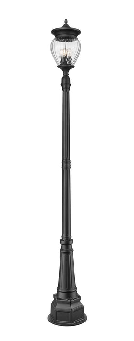 Z-Lite 5016PHBR-BK Four Light Outdoor Post Mount Fixture, Black