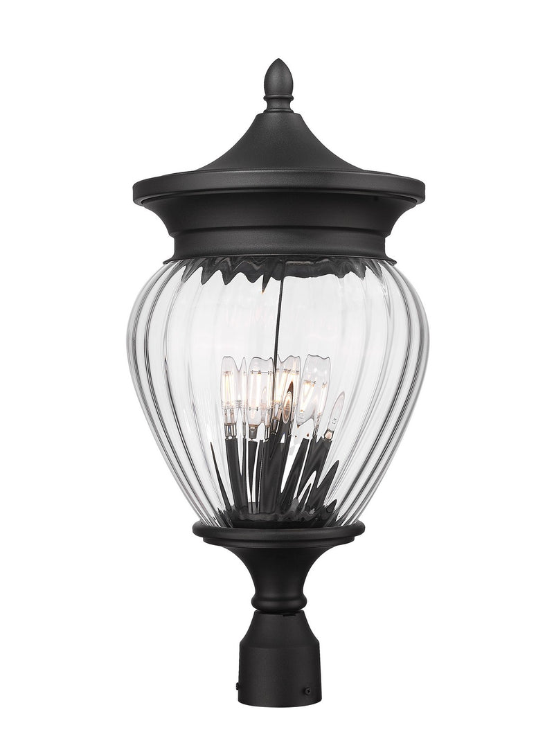 Z-Lite 5016PHBR-BK Four Light Outdoor Post Mount Fixture, Black
